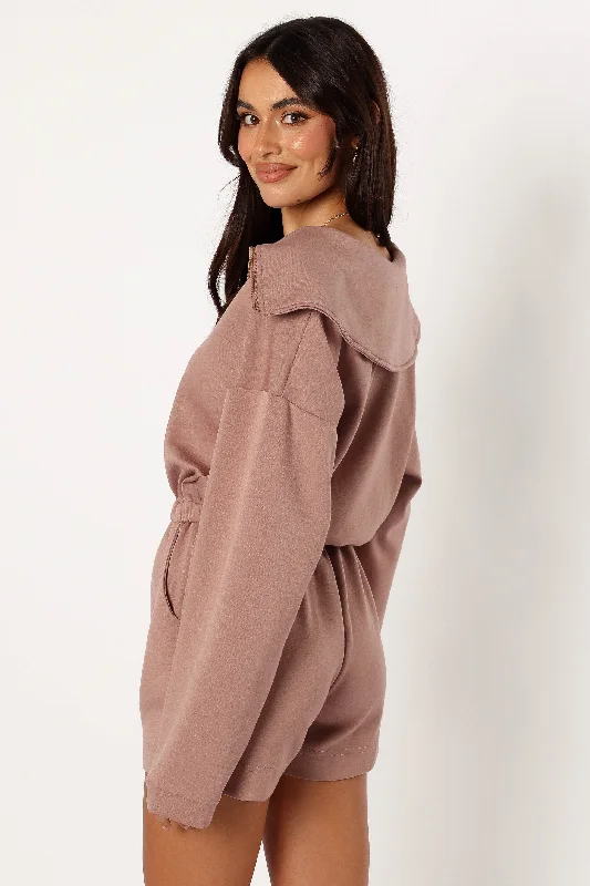 Peri Sweater Romper - Mocha