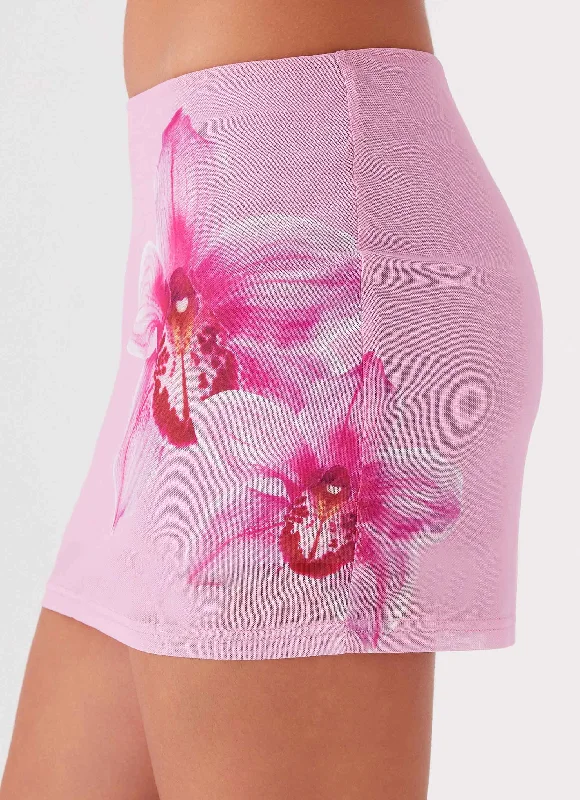 Sunset Bliss Mesh Mini Skirt - Pink Magnolia