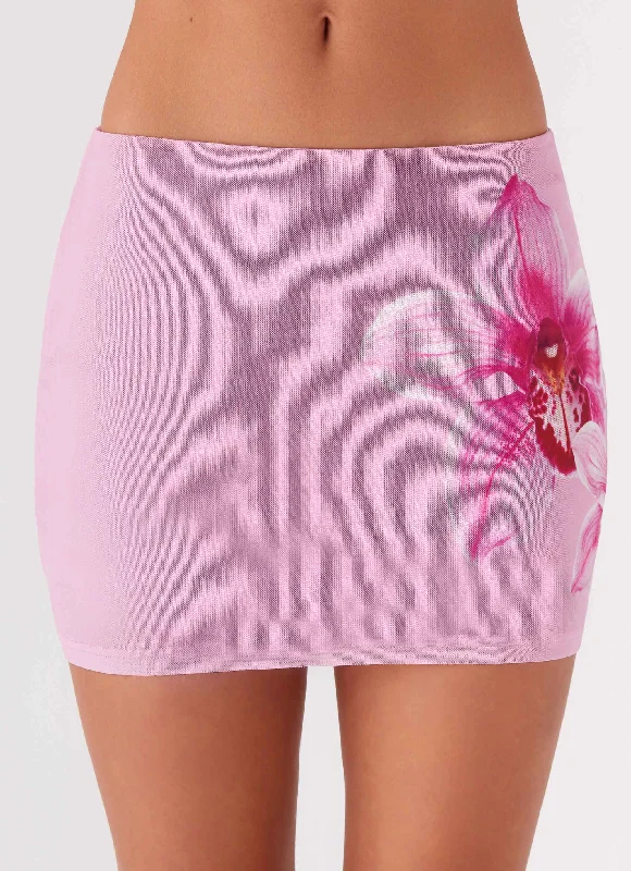 Sunset Bliss Mesh Mini Skirt - Pink Magnolia