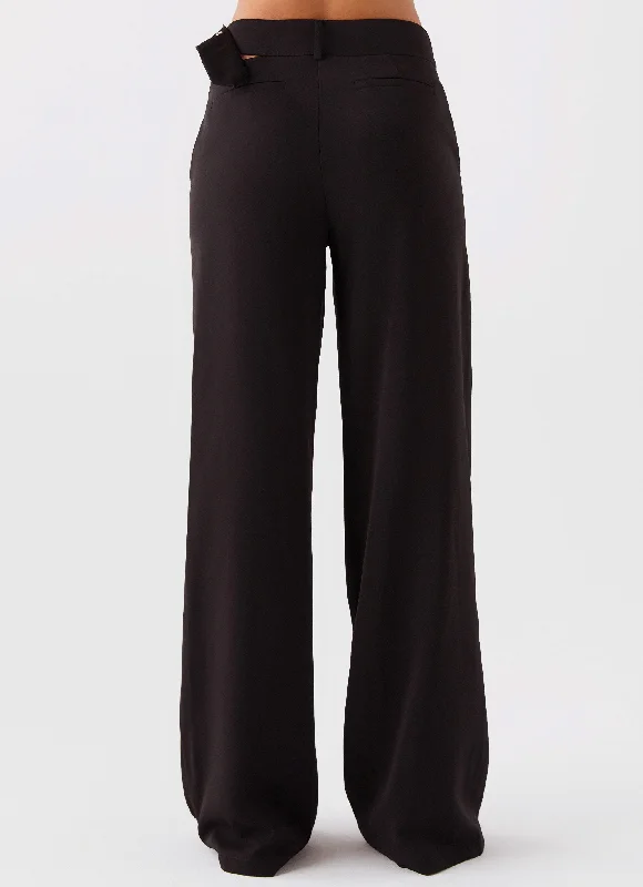 The After Party Cut Out Belt Pants - Black